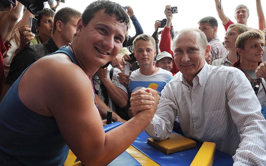 Putin arm-wrestling
