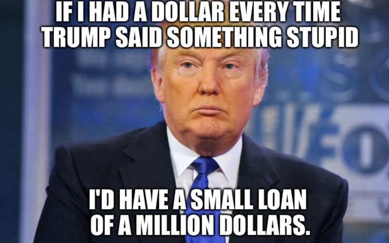 alpesh patel - If I Had A Dollar Every Time Trump Said Something Stupid I'D Have A Small Loan Of A Million Dollars.