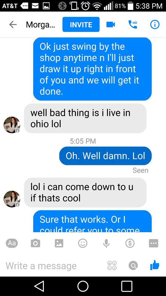 Girl Gets Owned After Attempting To Trade Her Body For A Tattoo