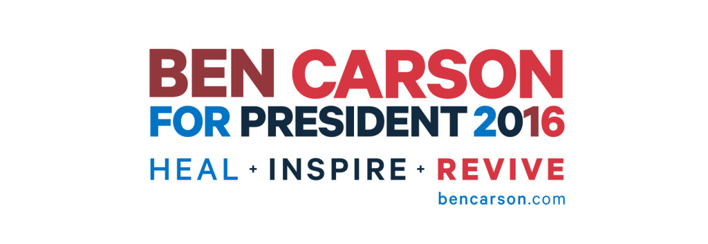 Ben Carson: Ben Carson’s logo looks like the first Photoshop project assigned to a high school freshman’s digital arts class. With four different colors the only thing Ben Carson’s campaign knows for sure is that Ben Carson is running for president. Besides that its anybody’s guess how the hell he is going to, Heal, Inspire and Revive America, when he is in needs of all three. 