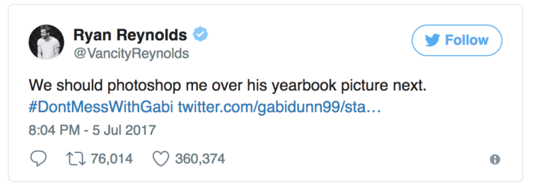 Ryan Reynolds Fills In For A Girls Boyfriend On Twitter