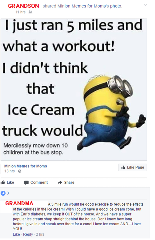 Minion meme about chasing the ice cream truck that goes really dark and macabre as the text gets smaller.