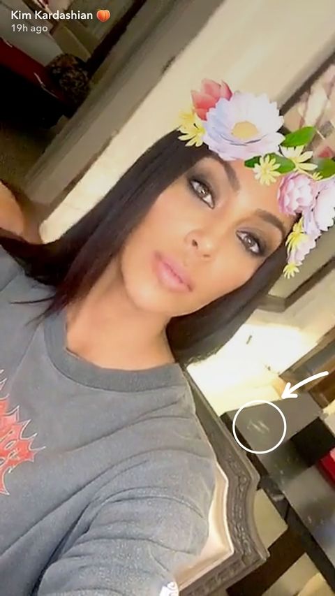 Kim Kardashian came under fire earlier today after posting this snapchat, where on the table behind her, appears to be two lines of cocaine. She quickly took to Twitter to dismiss the claims. 