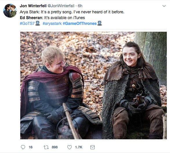 Twitter Reacts To Ed Sheeran's Game Of Thrones Cameo
