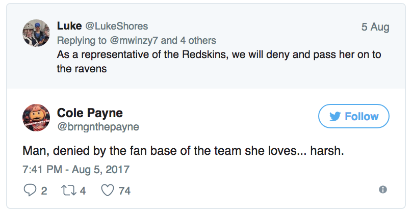 bruno mars and taylor swift memes - Luke Shores 5 Aug and 4 others As a representative of the Redskins, we will deny and pass her on to the ravens Cole Payne Man, denied by the fan base of the team she loves... harsh. 9 2 274 74