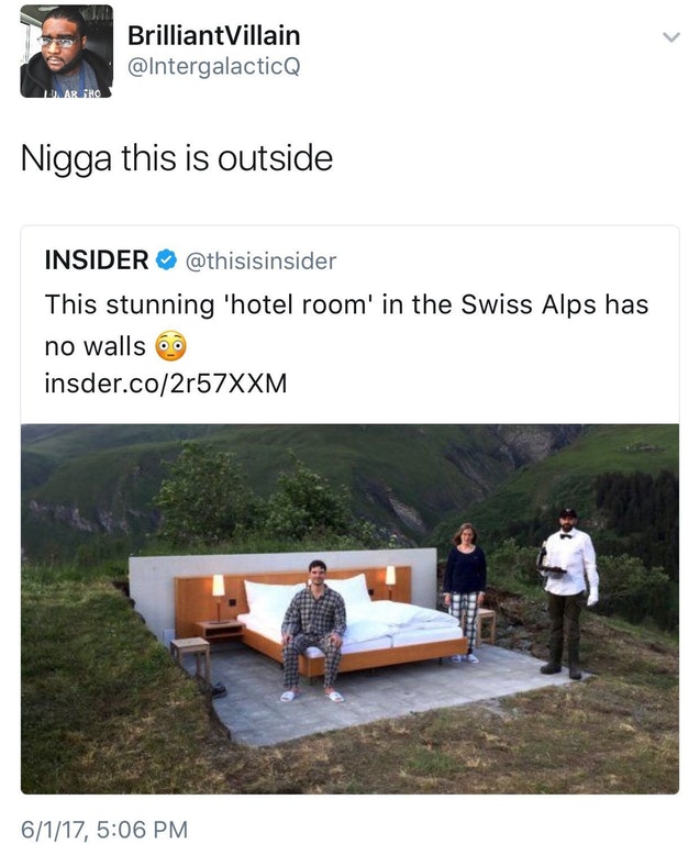 Stunning hotel in Swiss Alps has no walls and dude points out that it is just basically outside.