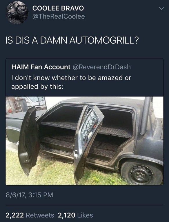 Car that is a bbq is called an automogrill