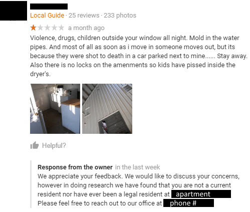 angle - Local Guide 25 reviews. 233 photos tttt a month ago Violence, drugs, children outside your window all night. Mold in the water pipes. And most of all as soon as i move in someone moves out, but its because they were shot to death in a car parked n
