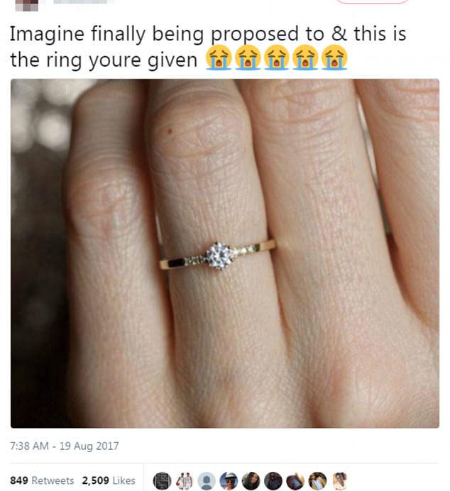 really small engagement ring - Imagine finally being proposed to & this is the ring youre given a an rando 849 2,509 4.90 0