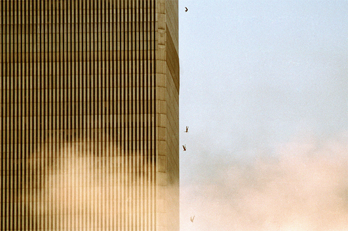 People falling from the towers on September 11th, 2001