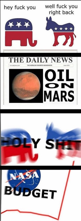 dank meme oil on mars meme - hey fuck you well fuck you right back The Daily News Oil Mars Oly Shs Budget