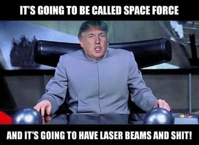 Trump space force meme of Trump as Dr. Evil