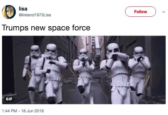 Trump space force meme with stormtroopers
