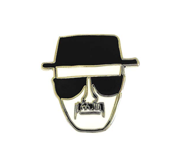 We know it's a little past its time, but this <a href="https://amzn.to/2wdQHTq" target="_blank">Heisenberg Pin</a> is a great way to wear your favorite show on your chest, pretty cool huh? 