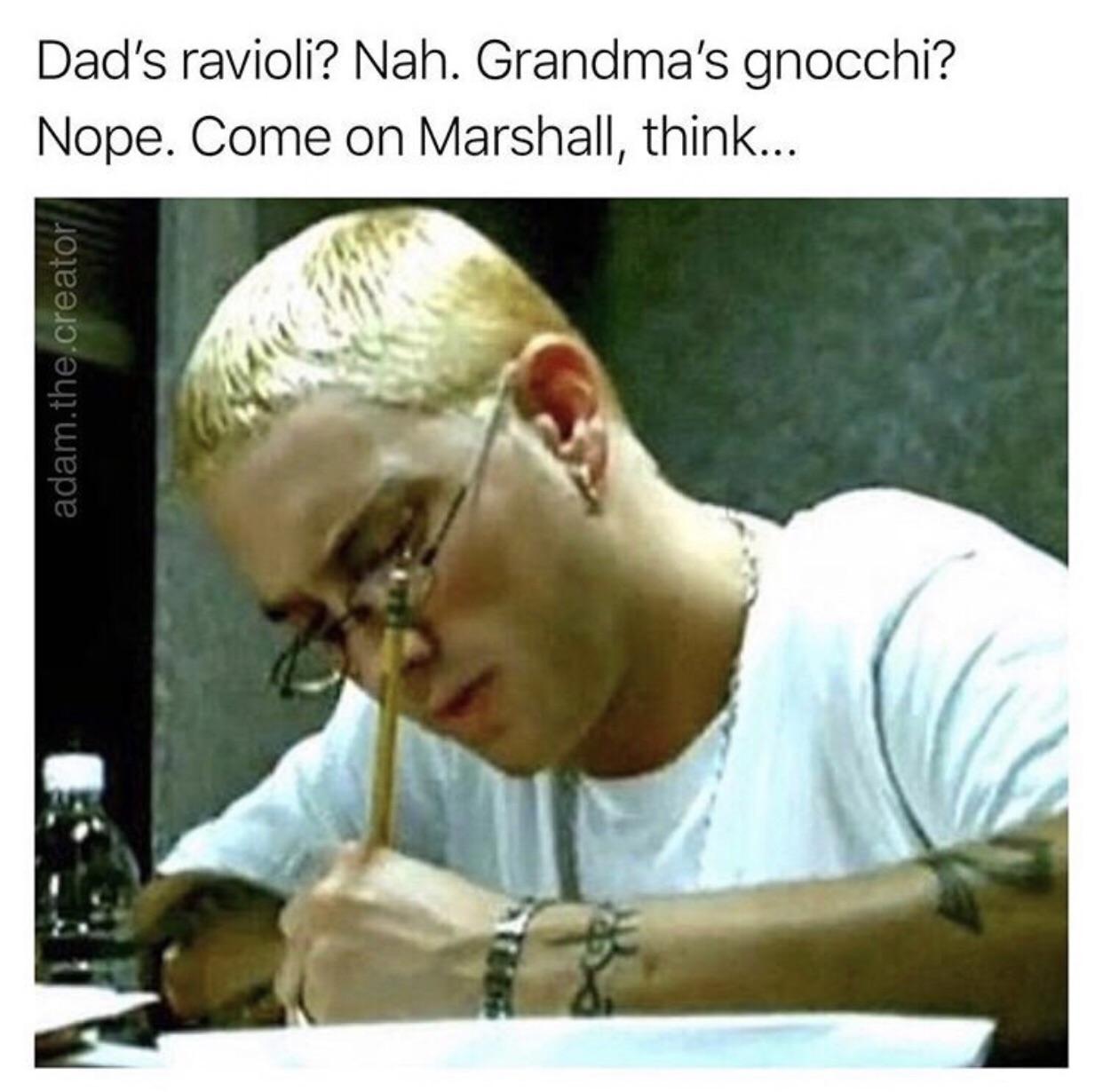really funny pictures - Dad's ravioli? Nah. Grandma's gnocchi? Nope. Come on Marshall, think... adam.the.creator