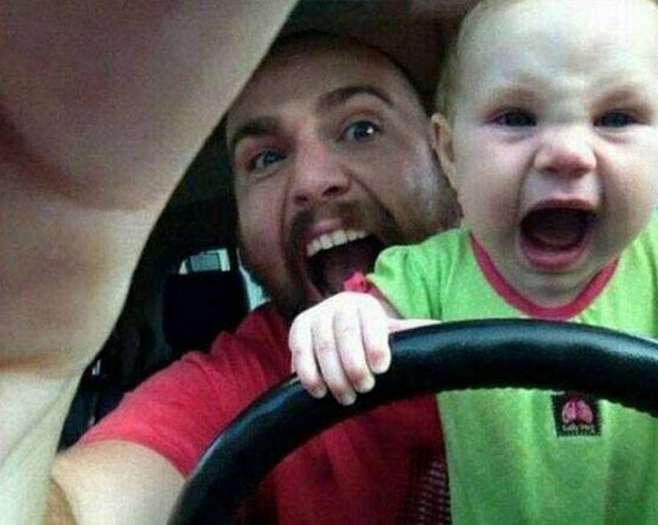 really funny pictures - dad with baby funny
