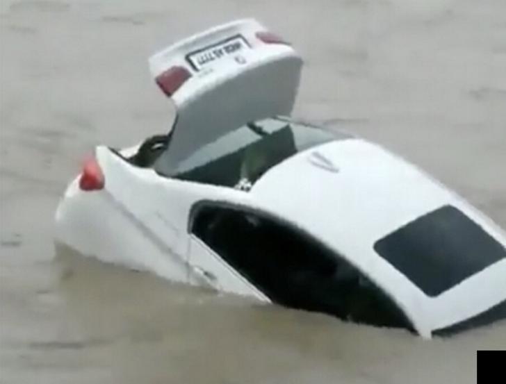 BMW in a river