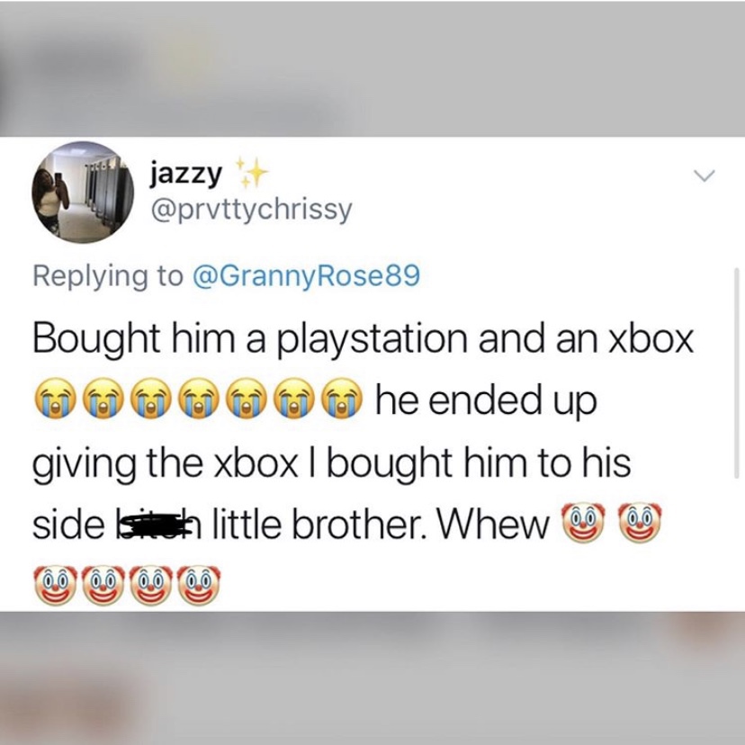 Bought him a playstation and an xbox he ended up giving the xbox I bought him to his sidelsh little brother. Whew @ @