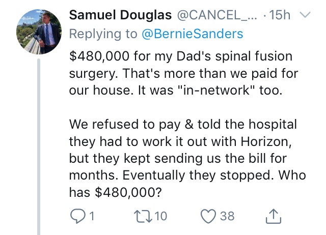 $480,000 for my Dad's spinal fusion surgery. That's more than we paid for our house. It was