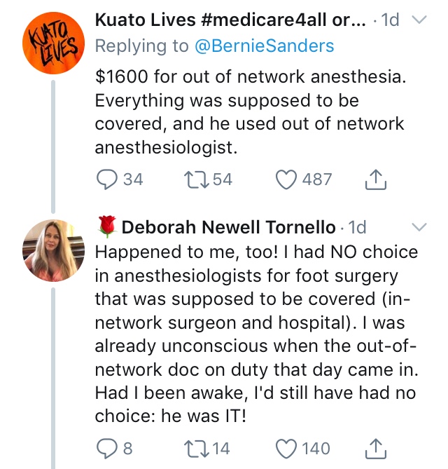 $1600 for out of network anesthesia. Everything was supposed to be covered, and he used out of network anesthesiologist. 934 2754 487 I Deborah Newell Tornello. 1d v Happened to me, too! I had no choice in anesthe