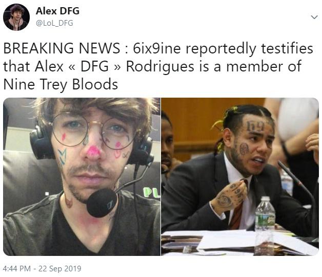 tekashi 6ix9ine memes -Alex Dfg Breaking News 6ix9ine reportedly testifies that Alex Dfg Rodrigues is a member of Nine Trey Bloods