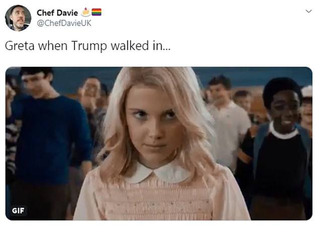 Greta Thunberg memes -Chef Davie Uk Greta when Trump walked in... Gif