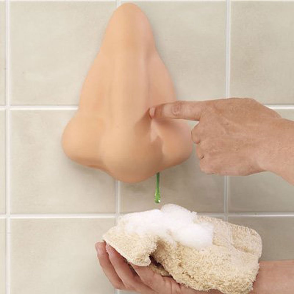 Maybe the boob dispenser isn't for you, maybe you're married and already have the real thing, or maybe you need something a little more your style, like the <a href="https://amzn.to/2nffzJH" target="_blank"><strong>Runny Nose Shower Dispenser</strong></a>. Coming in at just $19.99, this shower ad-on will make washing your dirty butt just that much more fun. 