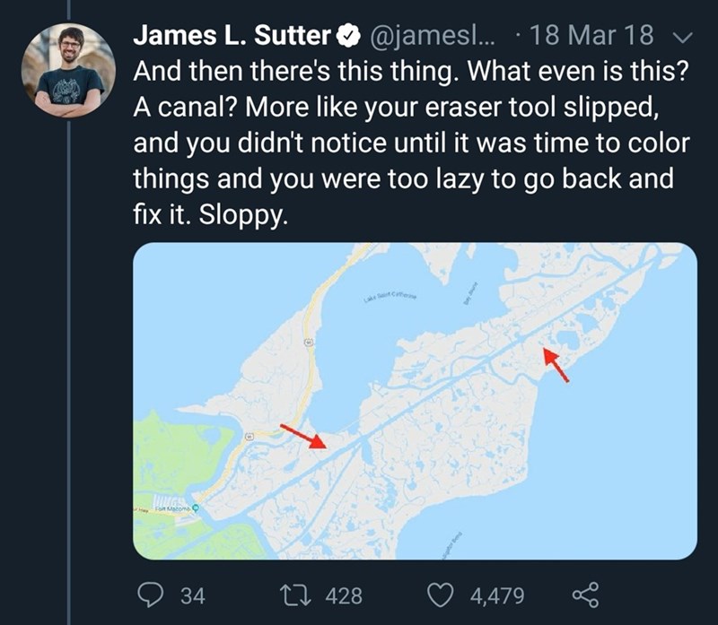 map - James L. Sutter ... 18 Mar 18 V And then there's this thing. What even is this? A canal? More your eraser tool slipped, and you didn't notice until it was time to color things and you were too lazy to go back and fix it. Sloppy. 34 22 428 4,479