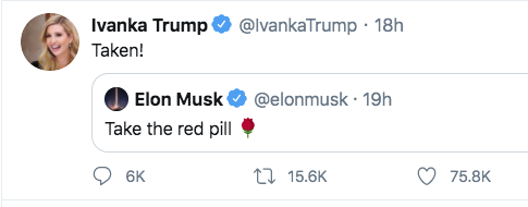 Ivanka Trump - Ivanka Trump Trump 18h Taken! . 19h Elon Musk Take the red pill 6K 12