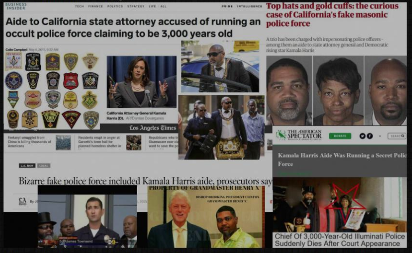 maya harris podesta - w... Top hats and gold cuffs the curious case of California's fake masonic Aide to California State attorney accused of running an police force occult police force claiming to be 3,000 years old Us Los Angeles Times The American Spec