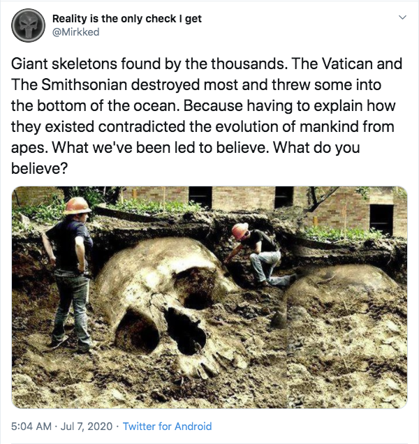 giant skeleton found in egypt - Reality is the only check I get Giant skeletons found by the thousands. The Vatican and The Smithsonian destroyed most and threw some into the bottom of the ocean. Because having to explain how they existed contradicted the