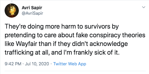 james charles jk rowling - Avri Sapir They're doing more harm to survivors by pretending to care about fake conspiracy theories Wayfair than if they didn't acknowledge trafficking at all, and I'm frankly sick of it. Twitter Web App