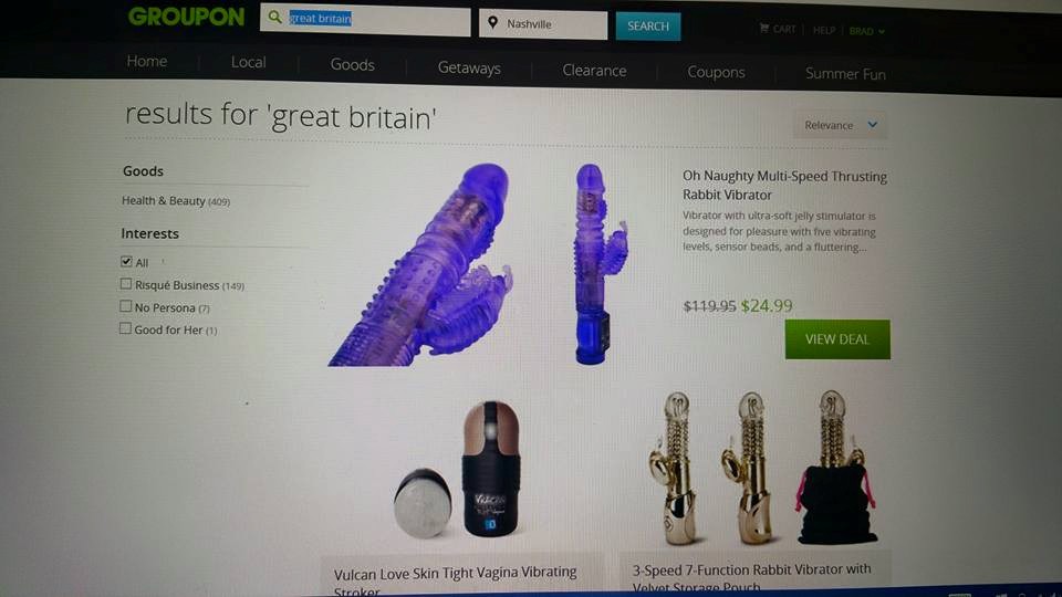 I was searching for a gift for my brother in law on Groupon.  He's English.  I found a cool Union Jack flag and wanted to see if there were others.  Searched: United Kingdom and didn't find much.  Then I searched Great Britain and Groupon didn't disappoint.