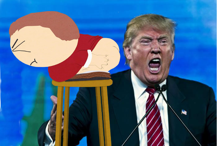 Trump being severely interrogated by eric cartman