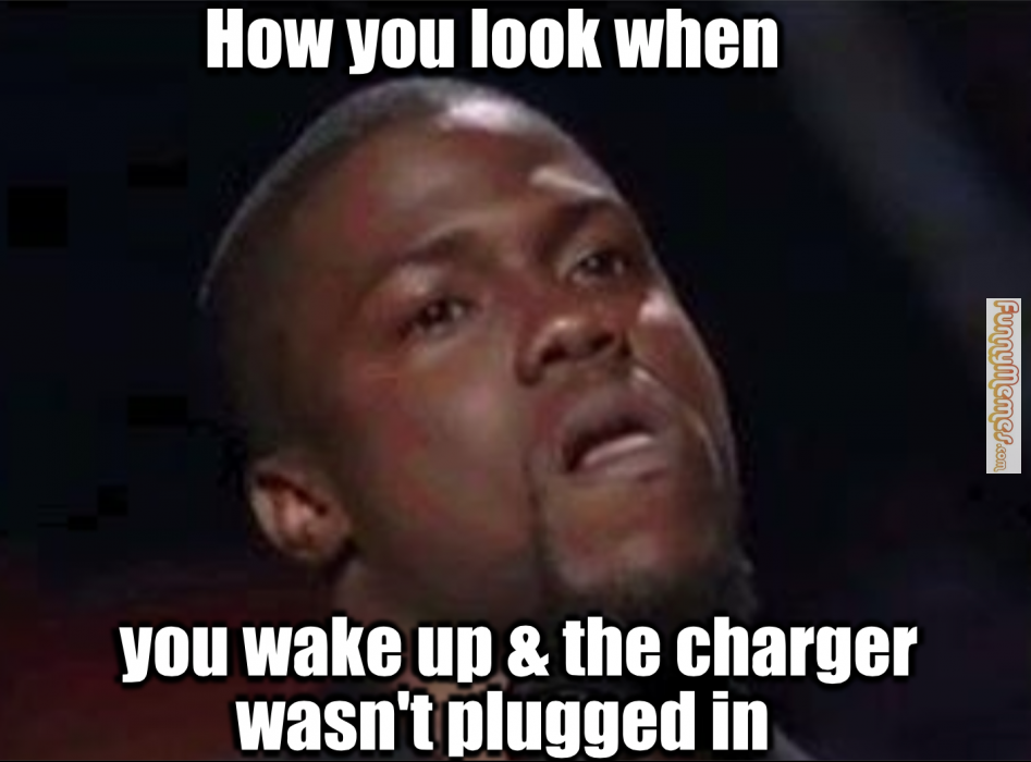santa pod raceway - How you look when Funnymemes.com you wake up & the charger wasn't plugged in