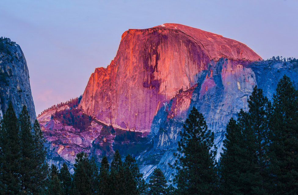Yosemite's Half Dome at sunset