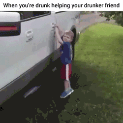 kids falling over - When you're drunk helping your drunker friend