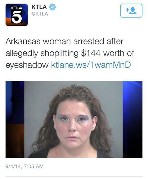 things that ll make you facepalm - Ktla Ktla Arkansas woman arrested after allegedly shoplifting $144 worth of eyeshadow ktlane.ws1 wamMnD 9414,