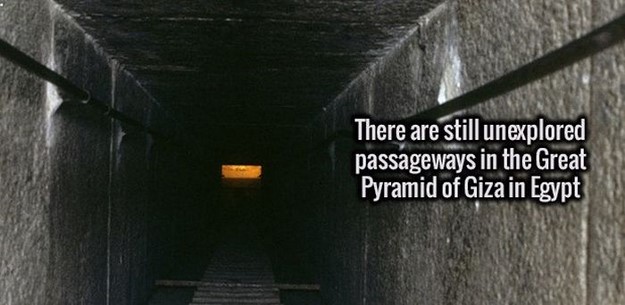 tunnel - There are still unexplored passageways in the Great Pyramid of Giza in Egypt