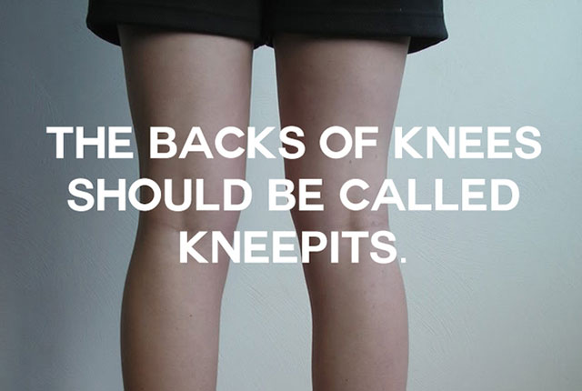 funny name knee pit - The Backs Of Knees Should Be Called Kneepits.