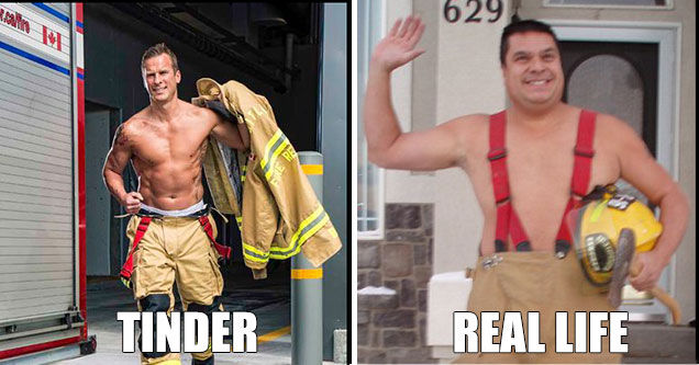 Tinder Profile Pictures vs. Their Real Life Counterparts 