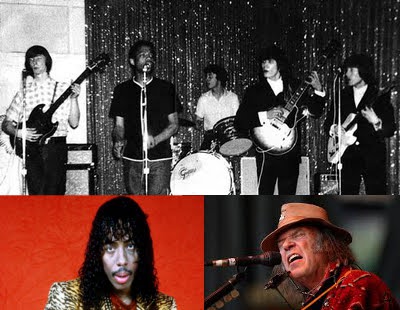 Rick James and Neil Young used to be in a band together called the Mynah Birds. If you want to recreate this band in your own home, try playing "Super Freak" and "After the Goldrush" at the same time on dueling stereos.