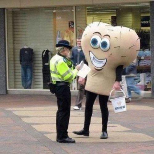 Testicle Impersonator. Sacked on the first day!