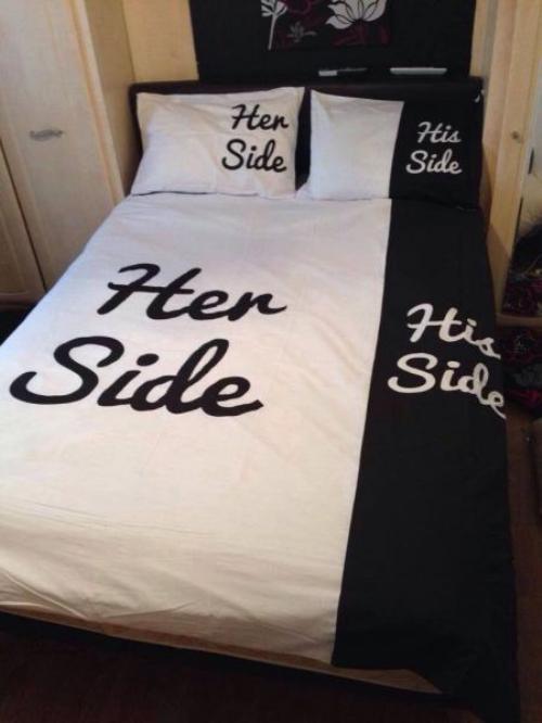 her side of the bed - Hen Side His Side