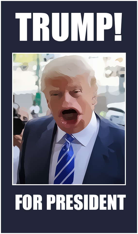 photo caption - Trump! For President