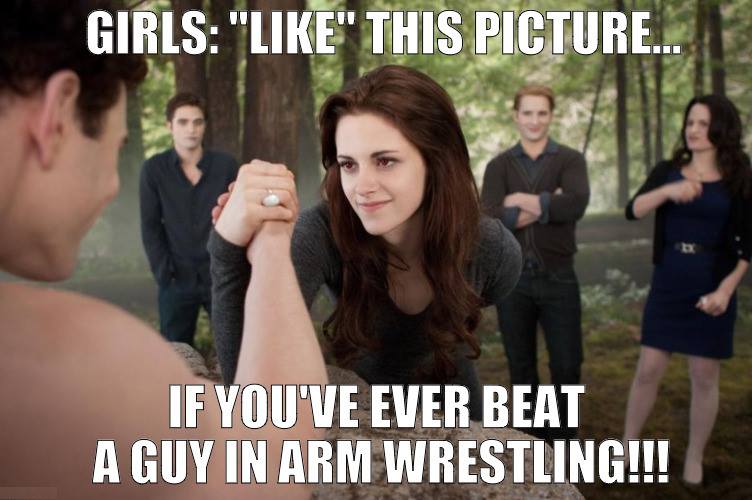 Arm wrestling a guy