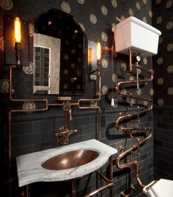 copper bathroom