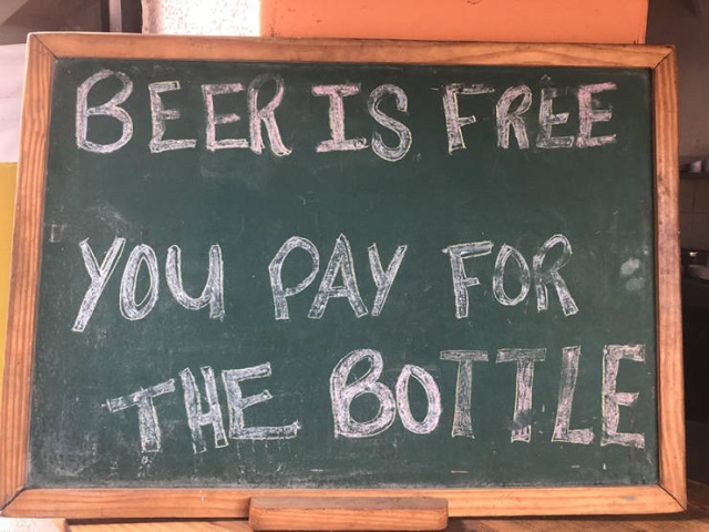 blackboard - Beek Is Free you Pay For The Bottle