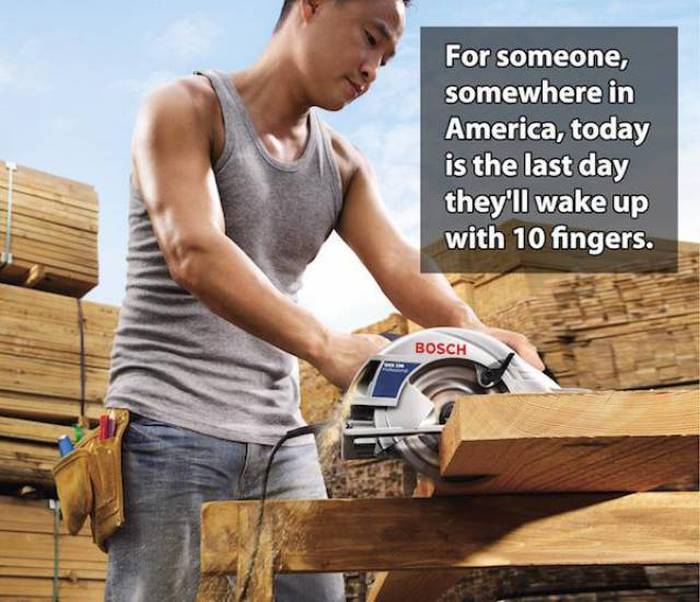 Shower thoughts - Circular saw - For someone, somewhere in America, today is the last day they'll wake up with 10 fingers. Bosch