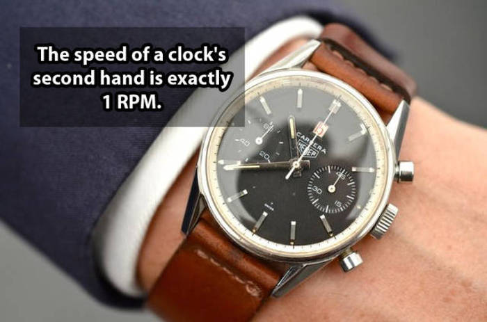 Shower thoughts - funny sign - The speed of a clock's second hand is exactly 1 Rpm.